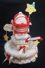 Load image into Gallery viewer, Tiered Diaper cake with Pram Topper
