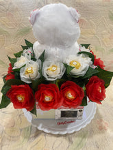 Load image into Gallery viewer, Teddy with white &amp; Red Rocher Roses
